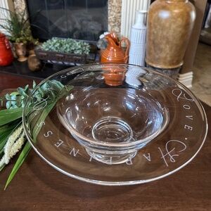 Simon Pearce 11.5” Celebration Bowl Artist Blown Glass Clear Centerpiece Bowl